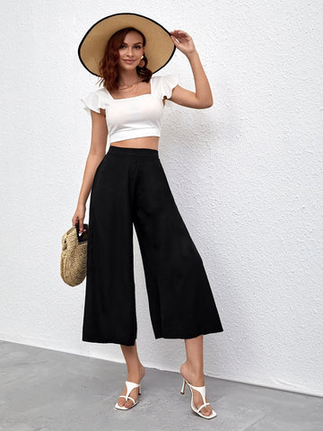 Frenchy High Waist Wide Leg Pants