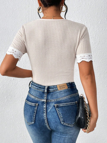 Lace Splicing Bodysuit