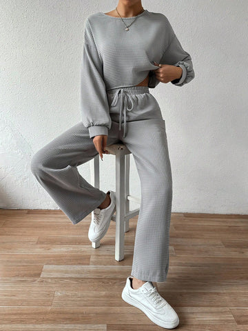 Ladies' Solid Color Two Piece Set