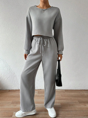 Ladies' Solid Color Two Piece Set