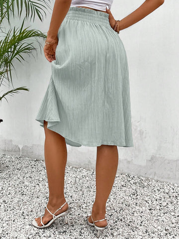 Frenchy Paperbag Waist Knot Front Skirt