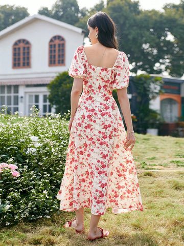 Frenchy Random Printed Short Sleeve Dress