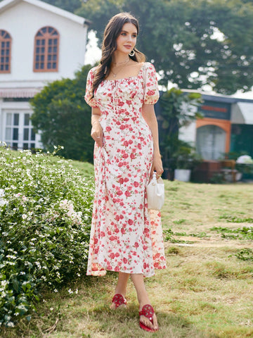 Frenchy Random Printed Short Sleeve Dress