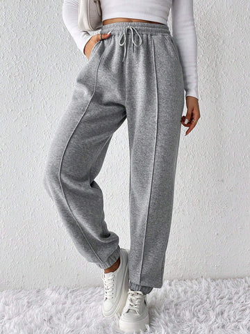 Frenchy Seam Detail Drawstring Waist Sweatpants