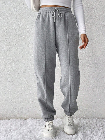 Frenchy Seam Detail Drawstring Waist Sweatpants