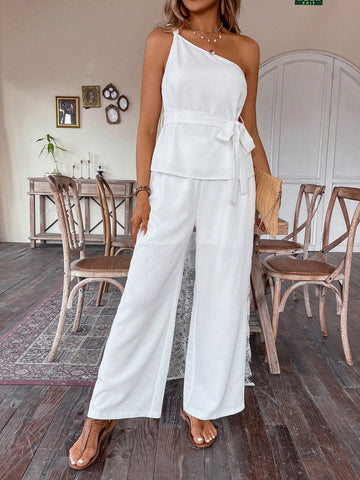 Solid Color Casual Two-Piece Set