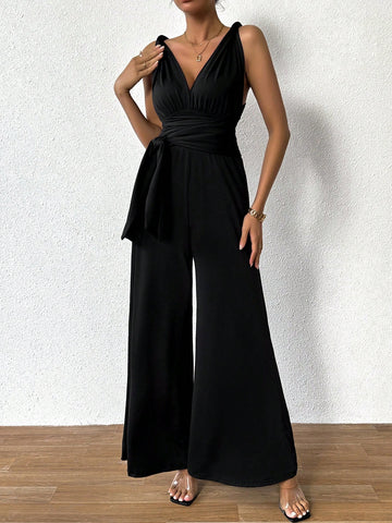 Stylish Women'S Sleeveless V-Neck Jumpsuit