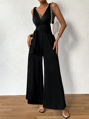 Stylish Women'S Sleeveless V-Neck Jumpsuit
