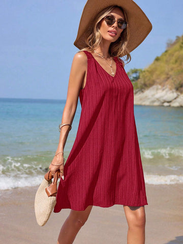 Summer Vacation Wedding Season, Casual Boho Chic Solid Color Exquisite Grain Fabric