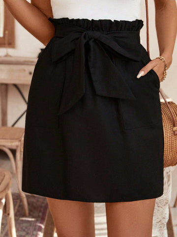 Frenchy Summer Vacation Wedding Women's A-Line Skirt With Pleated Waist Band And Pockets