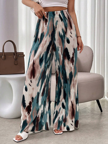 Frenchy Tie-Dye Wide Leg Casual Pants