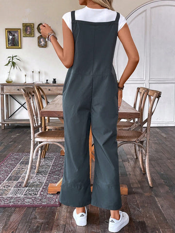 Women'S Jumpsuit With Pockets And Suspenders