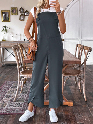 Women'S Jumpsuit With Pockets And Suspenders