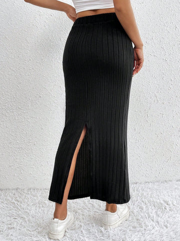 Frenchy Women'S Solid Color Back Split Mermaid Hem Skirt