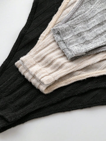 Women'S Solid Color Ribbed Knit Bodysuit