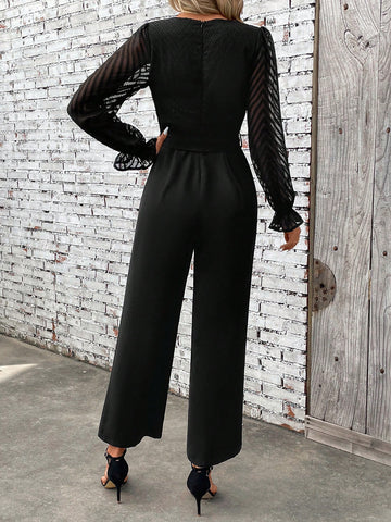 Women'S Wrap-Waist Belted Jumpsuit