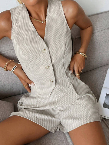 Women 2pcs Set Sleeveless Corduroy Vest + Pants,Old Money Style,Vest Suit Set,Two-Piece,Fall Set ,Fall Women Clothing