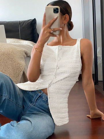 Frenchy Women Square Collar Sleeveless Elegant Blouse