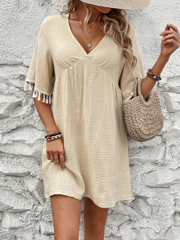 Frenchy Women's A-Line Dress With Flare Sleeves