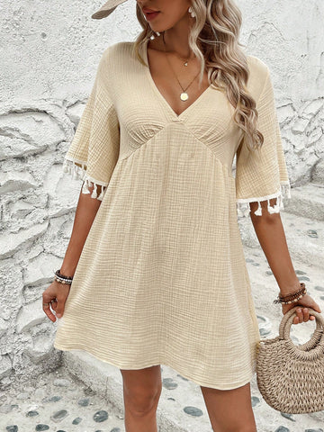 Frenchy Women's A-Line Dress With Flare Sleeves
