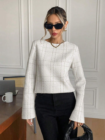 Frenchy Women's Casual Backless Tie Strap Blouse