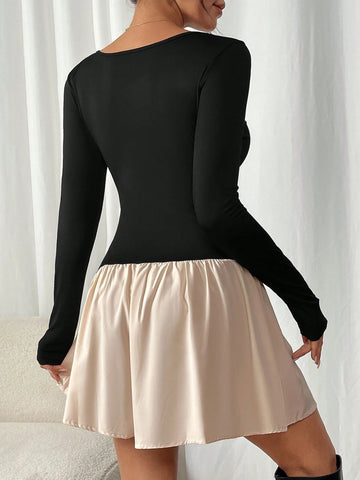 Women's Casual Colorblock Romper, Spring/Autumn