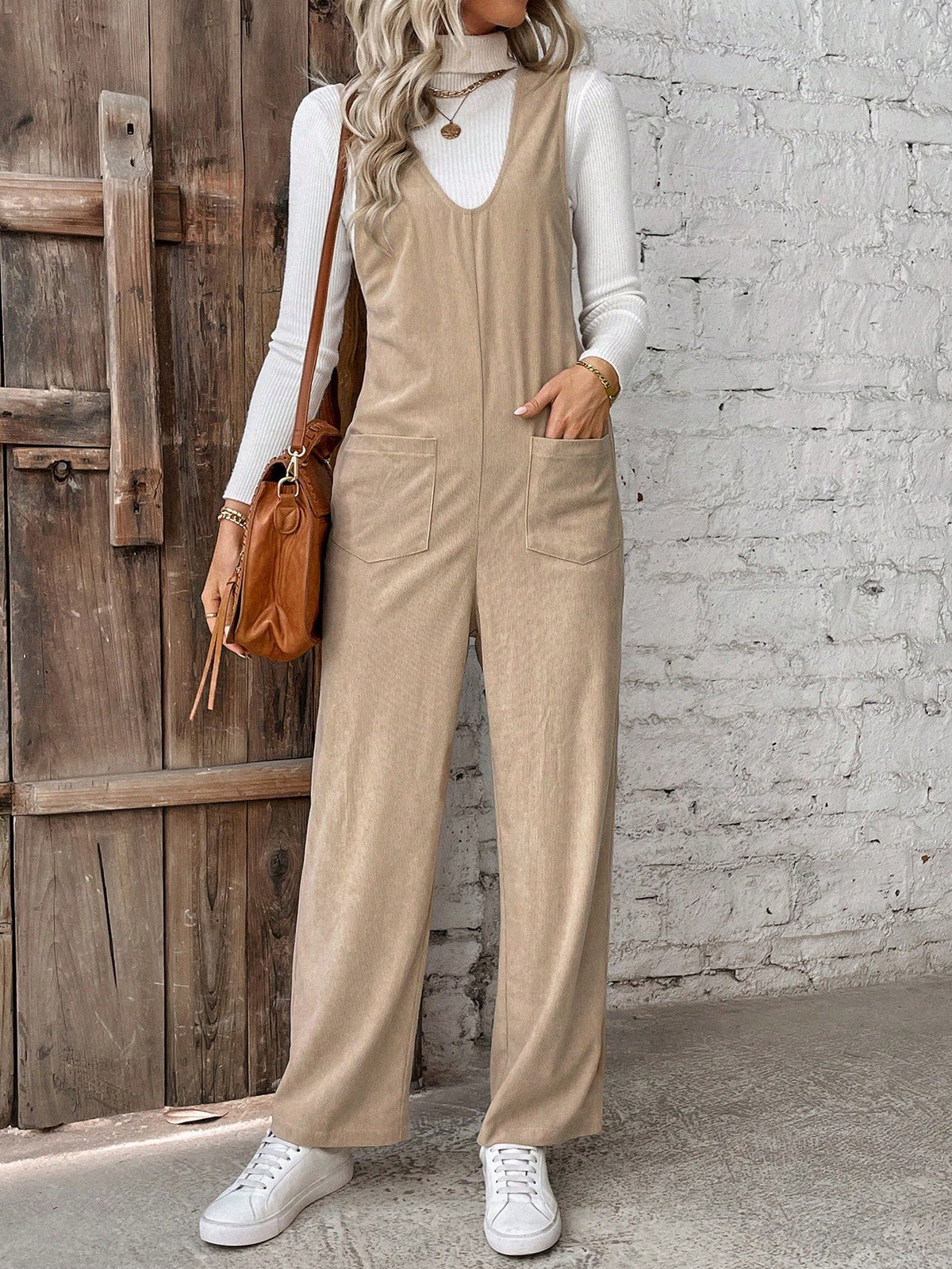 Women's Corduroy Sleeveless Jumpsuit