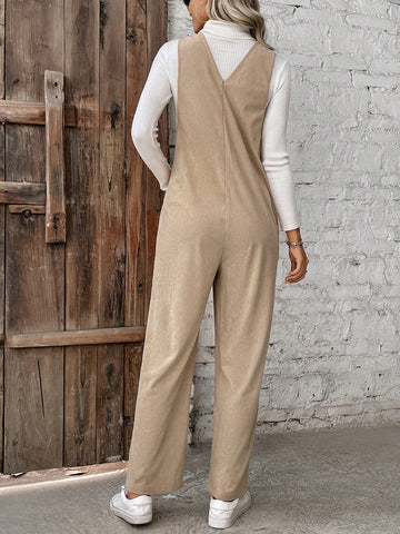 Women's Corduroy Sleeveless Jumpsuit