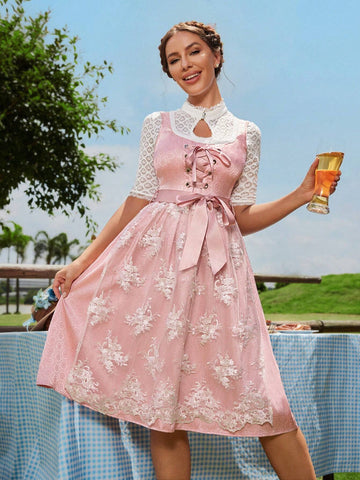Women's Elegant Vintage Lace Patchwork Summer Dress
