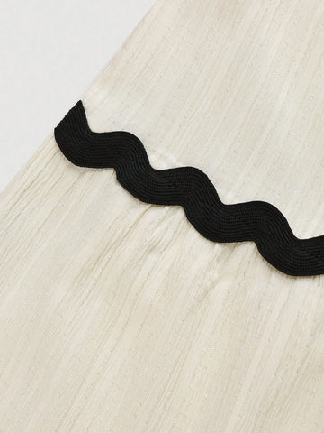 Frenchy Women's Fashion Color Block Wave Knee-Length Skirt