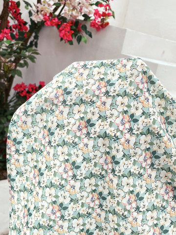 Women's Floral Print Splicing Lace Cami Dress