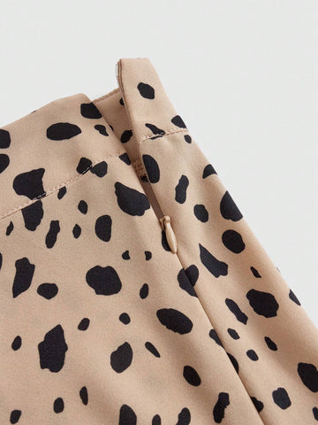 Frenchy Women's Full-Printed Asymmetric Hem Midi Skirt With Ruffles