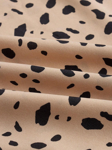 Frenchy Women's Full-Printed Asymmetric Hem Midi Skirt With Ruffles