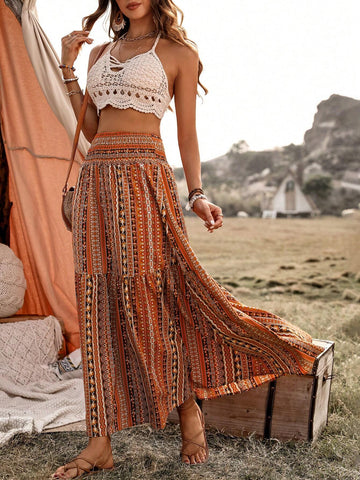 Frenchy Women's Geometric Pattern Holiday Skirt