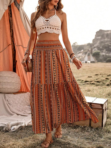 Frenchy Women's Geometric Pattern Holiday Skirt