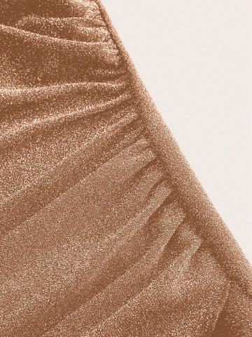 Women's Glittery Wrap Bodycon Party Dress