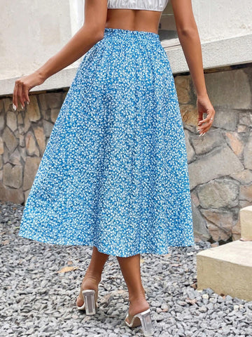 Frenchy Women's Holiday Casual Ditsy Floral Print Skirt