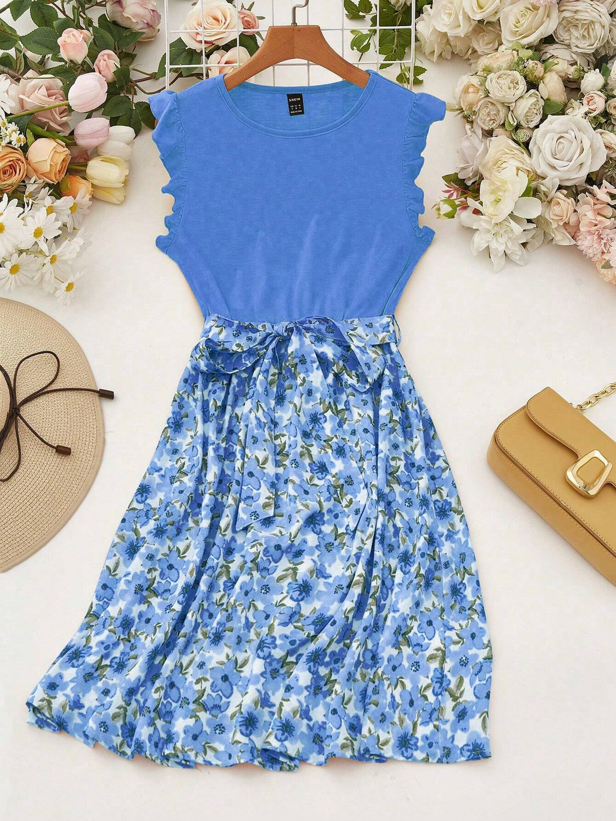 Women's Printed Belted Casual Summer Dress