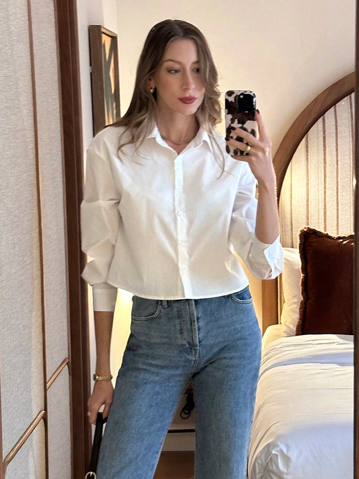 Frenchy Women's Shirt, Ladies Top, Long Sleeve, Autumn/Winter Clothing, Base Shirt