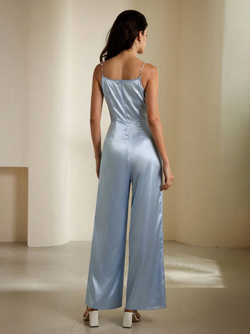 Women's Simple Solid Color Daily Wear Spaghetti Strap Jumpsuit