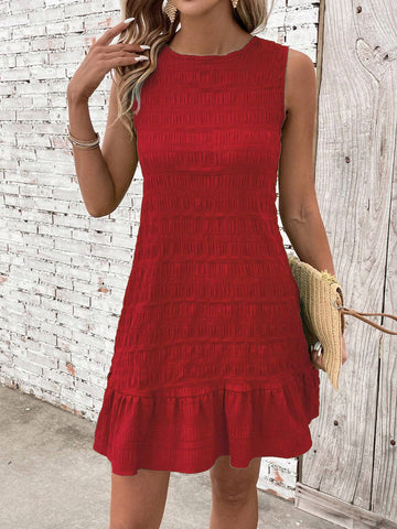 Women's Solid Color Back Tie Sleeveless Dress