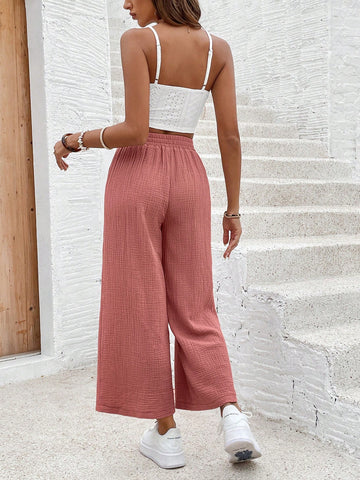 Women's Solid Color Camisole Vest And Pants Two Piece Set