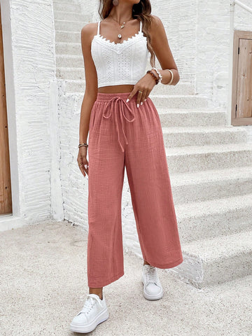 Women's Solid Color Camisole Vest And Pants Two Piece Set