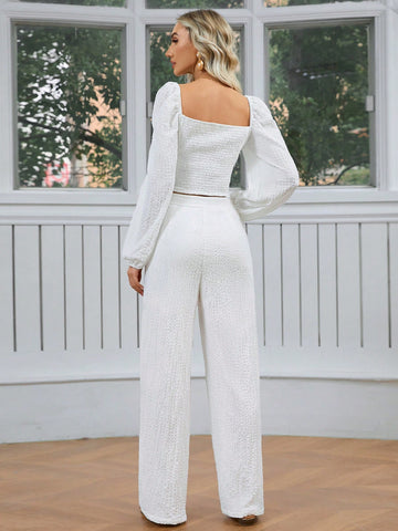 Women's Solid Color Loose Casual Two-Piece Set