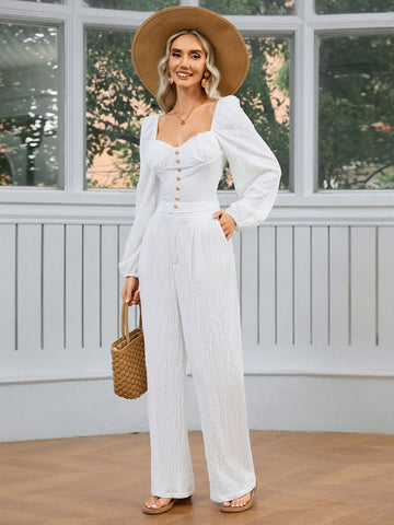 Women's Solid Color Loose Casual Two-Piece Set