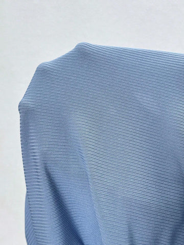 Frenchy Women's Solid Color Round Neck Drawstring Gathered Batwing Sleeve Summer Shirt