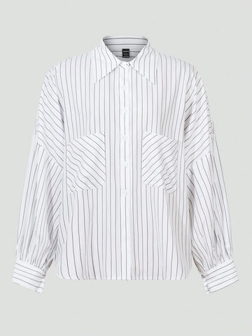 Frenchy Women's Spring/Summer Casual Striped Lantern Sleeve Blouse