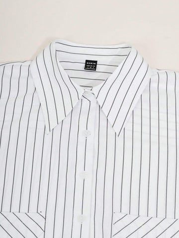 Frenchy Women's Spring/Summer Casual Striped Lantern Sleeve Blouse