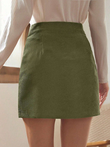 Frenchy Women's Straight Tube Skirt Frill Hem