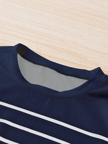 Frenchy Women's Striped Casual Tee, Versatile